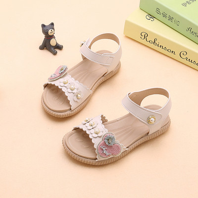 Sandale pentru copii cu elemente 3D și închidere cu velcro