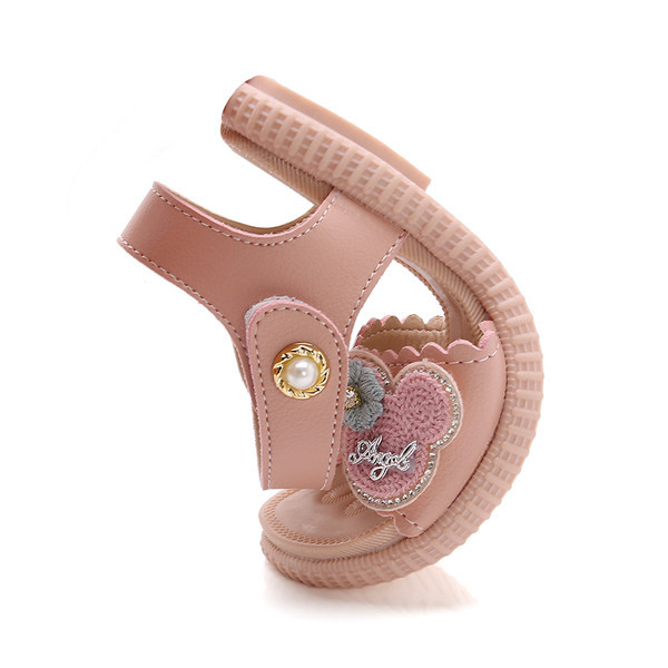 Sandale pentru copii cu elemente 3D și închidere cu velcro