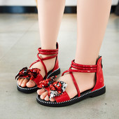 Sandale moderne pentru fete cu panglica si paiete