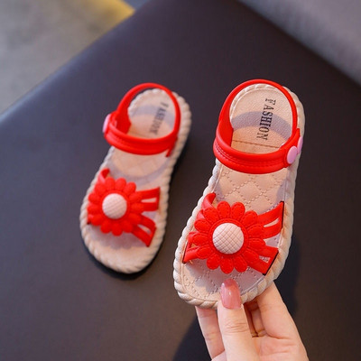 Παιδικά σανδάλια με λουλούδι και μαλακή σόλα