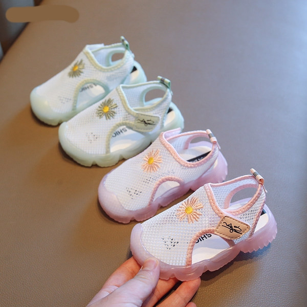 Sandale casual pentru copii cu plasă și broderie