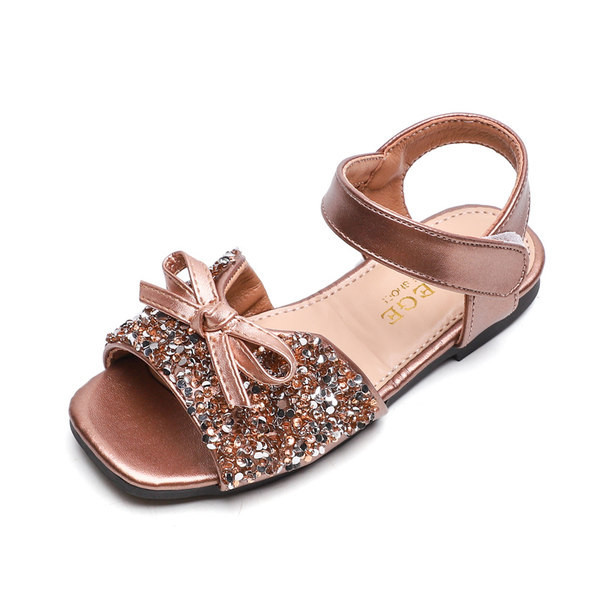 Sandale moderne pentru copii cu panglica si efect stralucitor pentru fete