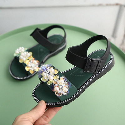 Sandale pentru copii cu flori 3D și talpă plată - două modele