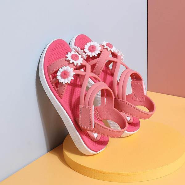 Sandale pentru copii cu flori 3D și talpă plată - două modele