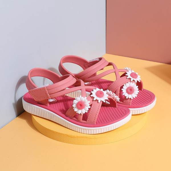 Sandale pentru copii cu flori 3D și talpă plată - două modele