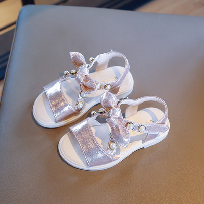 Sandale casual pentru copii cu panglica si perle