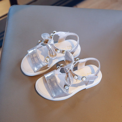 Sandale casual pentru copii cu panglica si perle