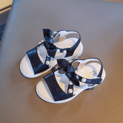 Sandale casual pentru copii cu panglica si perle