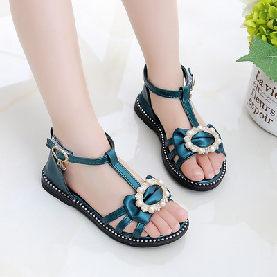 Model nou de sandale pentru fete cu efect strălucitor - stil roman