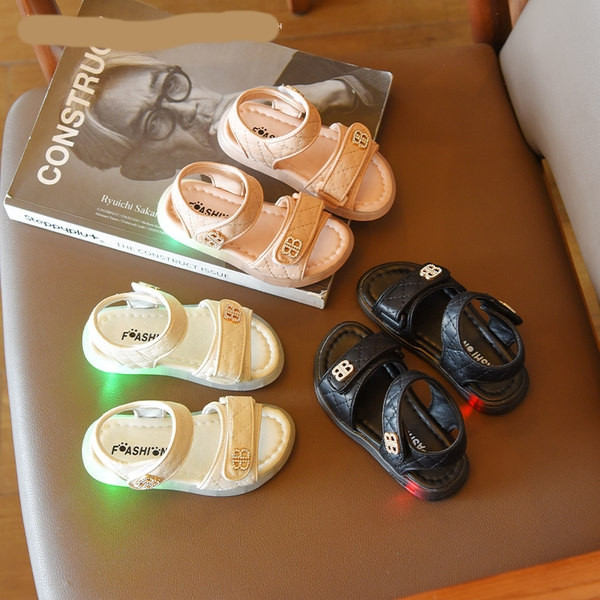 Sandale casual luminoase pentru copii cu autocolante