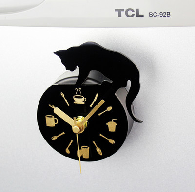 Διακοσμητικό ρολόι με μαγνητικό εξάρτημα με γάτα
