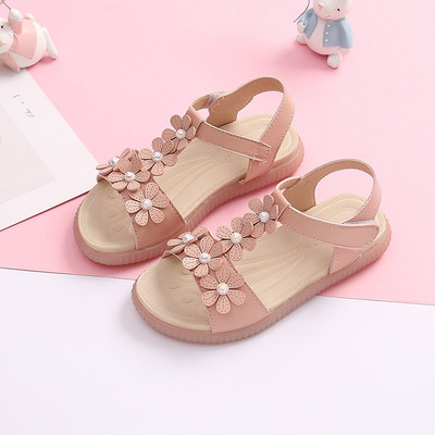 Έκο δερμάτινα σανδάλια για κορίτσια με έγχρωμη εκτύπωση