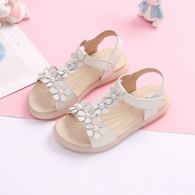 Έκο δερμάτινα σανδάλια για κορίτσια με έγχρωμη εκτύπωση