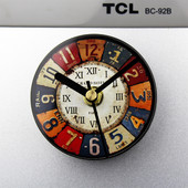 Mini ceas decorativ rotund cu carlig magnetic potrivit pentru frigider