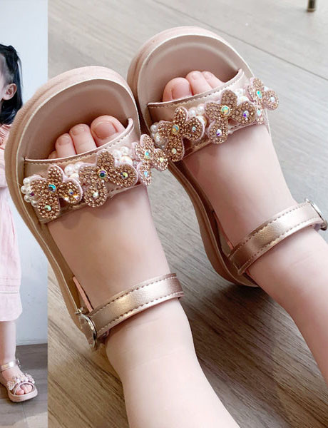 Sandale pentru copii cu elemente 3D și pietre