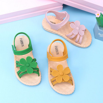 Нов модел детски сандали с 3D елемент цвете за момичета