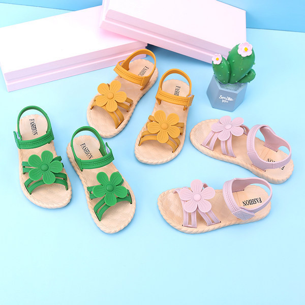 Νέο μοντέλο παιδικά σανδάλια με τρισδιάστατο λουλούδι στοιχείο για κορίτσια