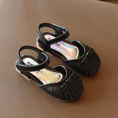 Παιδικά casual σανδάλια με κορδέλα και ουράκια βελκρό - για κορίτσια