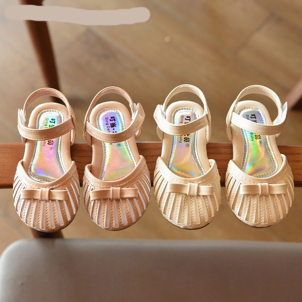 Παιδικά casual σανδάλια με κορδέλα και  ουράκια βελκρό - για κορίτσια