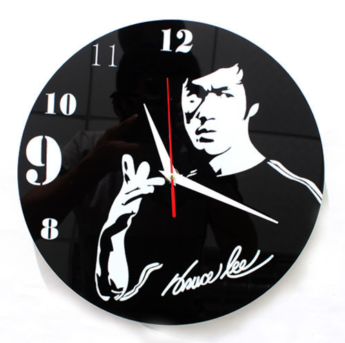 Ceas decorativ din vinil elegant cu inscripția Bruce Lee