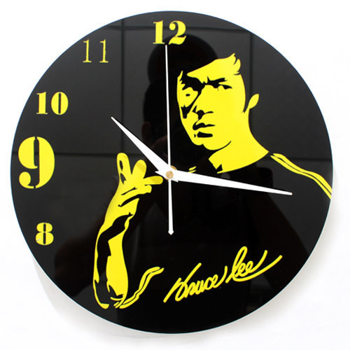 Ceas decorativ din vinil elegant cu inscripția Bruce Lee