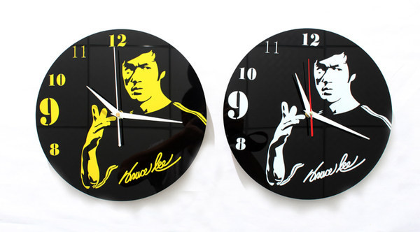 Ceas decorativ din vinil elegant cu inscripția Bruce Lee