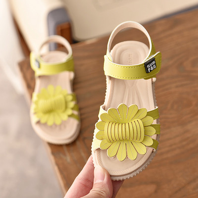 Sandale copii din piele ecologica cu floare pentru fete