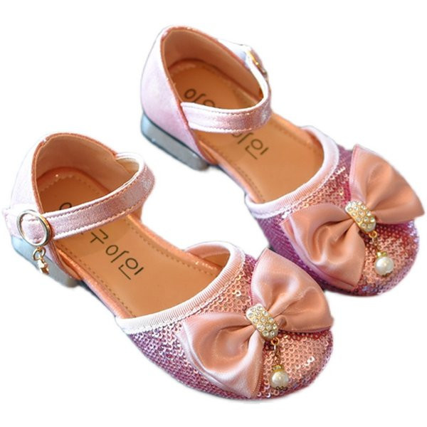 Sandale pentru copii cu panglica si paiete