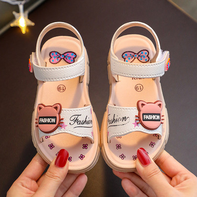 Sandale casual pentru copii cu emblemă și inscripție pentru fete