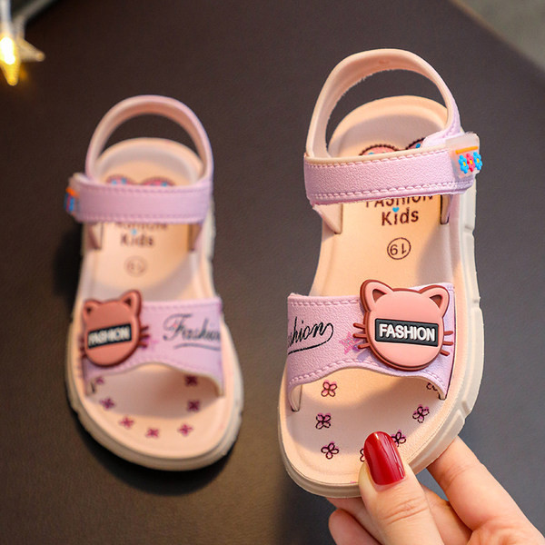 Sandale casual pentru copii cu emblemă și inscripție pentru fete