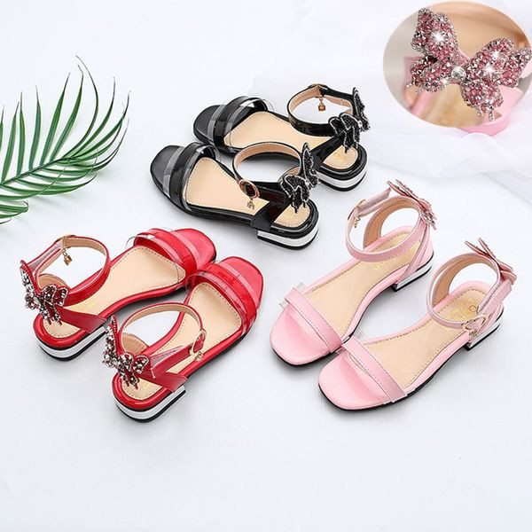 Sandale pentru fete din piele ecologica cu panglica si pietre