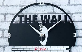 Модерен кръгъл декоративен винилов часовник с надпис The Wall