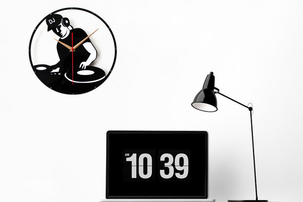 Ceas de DJ rotund decorativ elegant din vinil