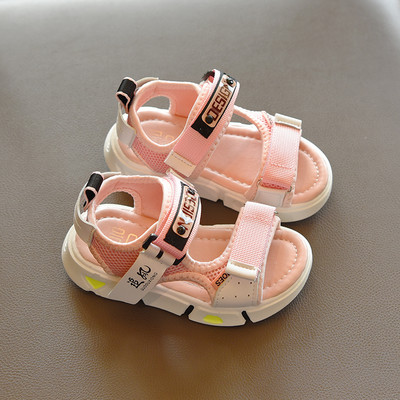 Sandale textile pentru copii casual cu autocolante
