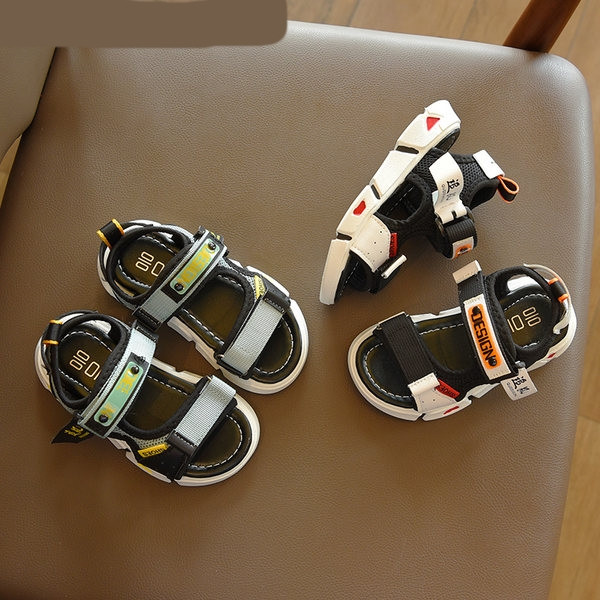 Sandale textile pentru copii casual cu autocolante