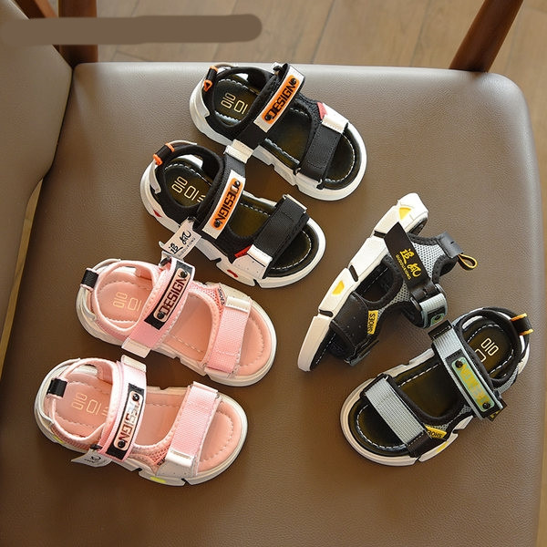 Sandale textile pentru copii casual cu autocolante