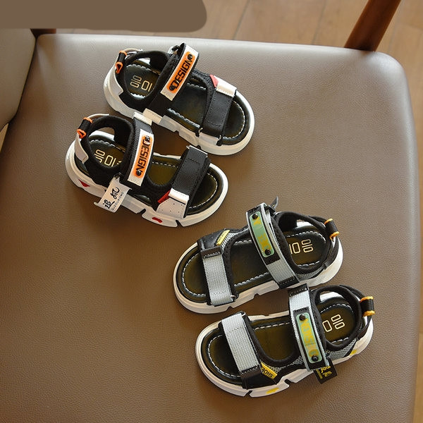 Sandale textile pentru copii casual cu autocolante