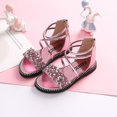 Σανδάλια για κορίτσια ρωμαϊκού στιλ με πούλιες