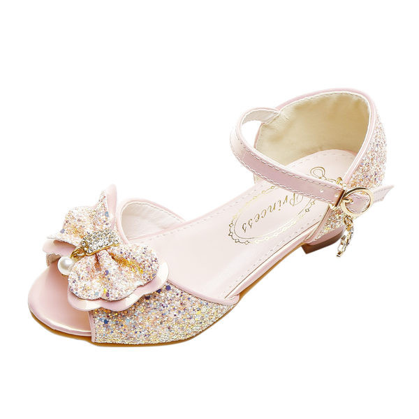 Nou model de sandale pentru copii cu efect strălucitor și pietre pentru fete