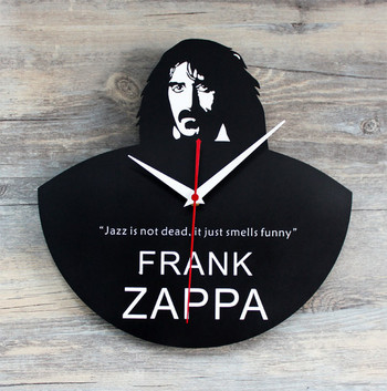 Винилов актуален стенен часовник с надпис Frank Zappa