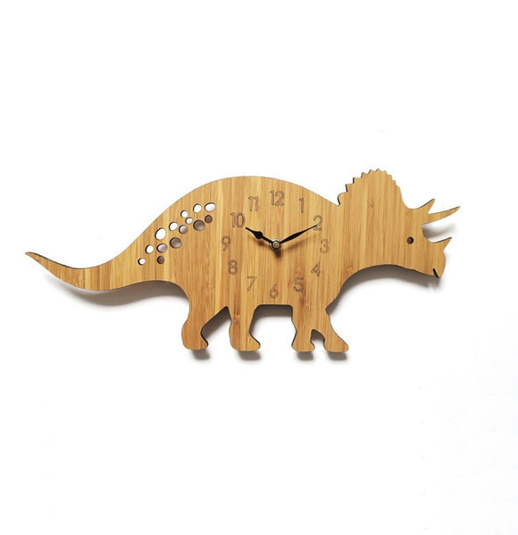 Ceas decorativ din lemn de ultimă generație în formă de dinozaur