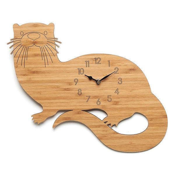 Σύγχρονο διακοσμητικό ξύλινο ρολόι σε άνιμαλ  σχήμα 