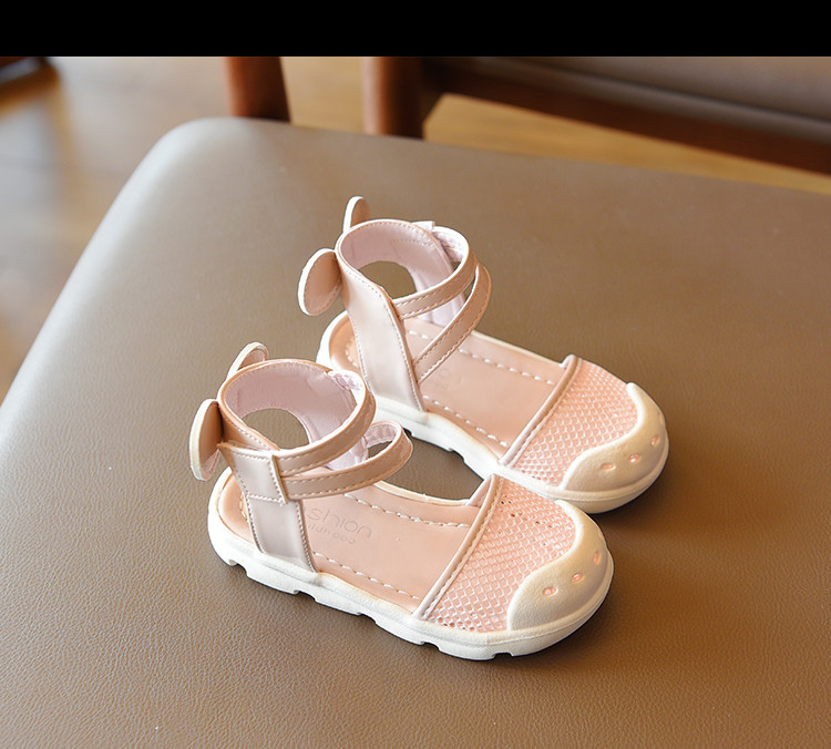 Sandale copii din piele cu plasture și element 3D