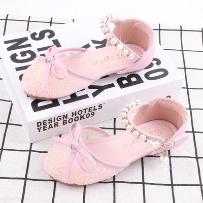 Model nou de sandale din piele ecologica cu perle pentru fete