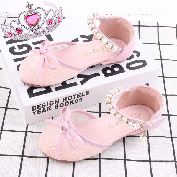 Model nou de sandale din piele ecologica cu perle pentru fete