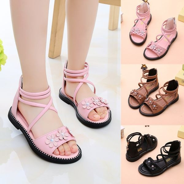 Vaikiškos eko odos basutės su 3D gėlėmis ir užtrauktuku