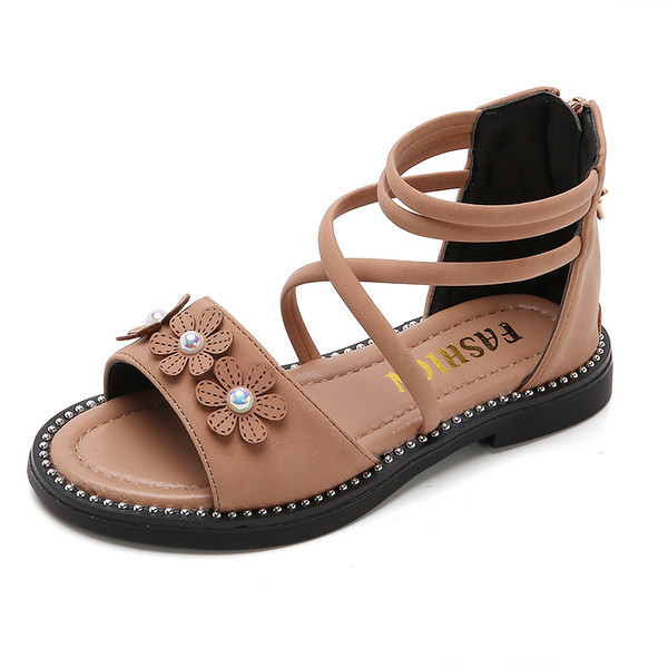 Vaikiškos eko odos basutės su 3D gėlėmis ir užtrauktuku