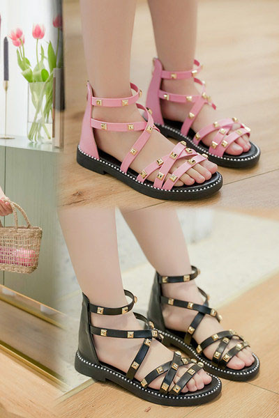 Παιδικά σανδάλια με μαλακά πέλματα και τρουξ - για κορίτσια