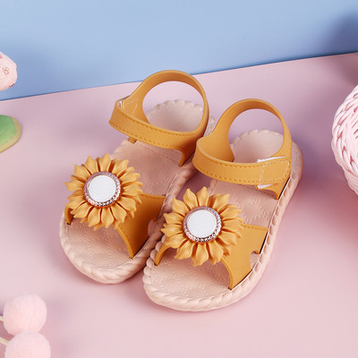 Sandale casual pentru copii cu element de flori 3D pentru fete