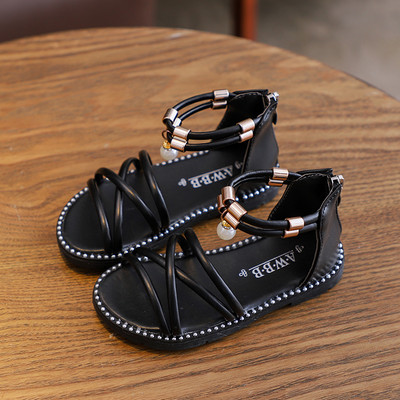 Sandale pentru copii cu bretele si fermoar pentru fete